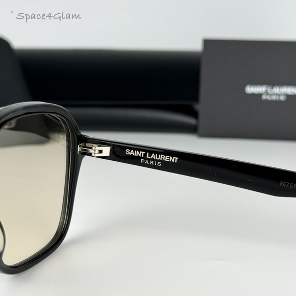 Saint Laurent Men Sunglasses Black Light Yellow Pilot SL545 001 BRAND NEW - Picture 6 of 14